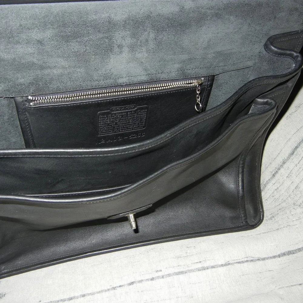 COACH Vintage Beekman Black Leather Dowel Rod Briefcase 5266